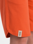 Męskie szorty dresowe z zaokrągloną nogawką - pomarańczowe V5 OM-SRSK-0105