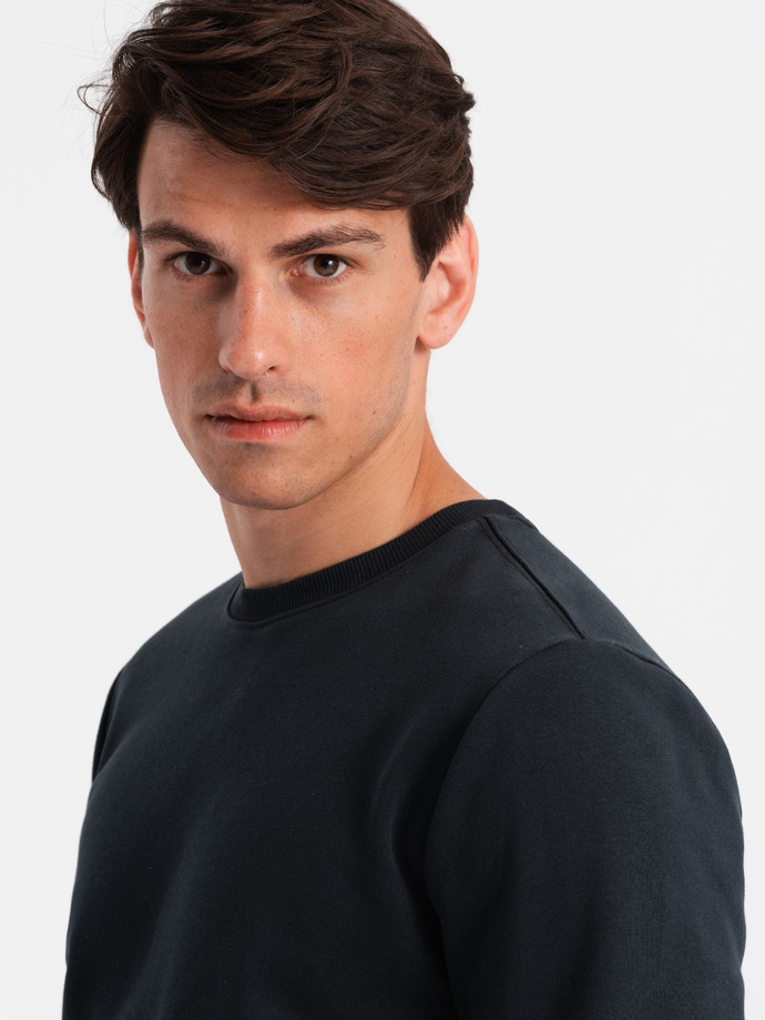 Bawełniany męski dresowy komplet BASIC bluza nierozpinana + joggery – czarny V9 Z84