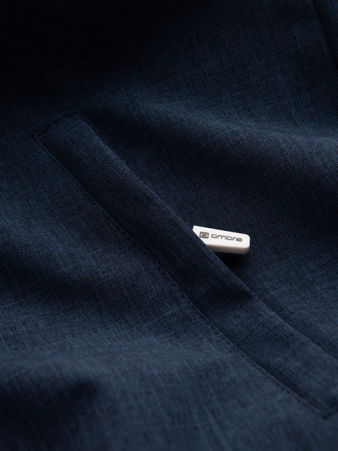 Lekka sportowa kurtka męska z polarową podszewką – granatowa V2 OM-JANP-0136