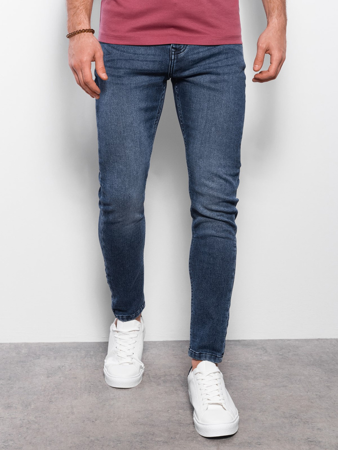 Spodnie męskie jeansowe SKINNY FIT -  granatowe V1 OM-PADP-0101