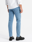 Klasyczne męskie spodnie jeansy SLIM FIT z elastanem – jasnoniebieskie V2 OM-PADP-0216