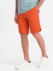 Męskie szorty dresowe z zaokrągloną nogawką - pomarańczowe V5 OM-SRSK-0105