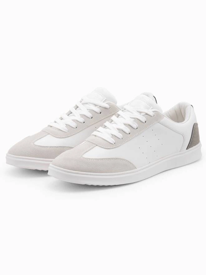 Casualowe męskie buty sneakersy OLDSCHOOL – białe V3 T393