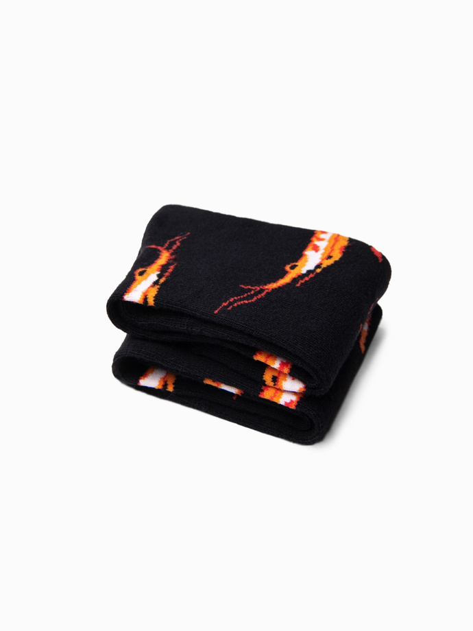 Skarpety męskie we wzory - czarne V9 U240