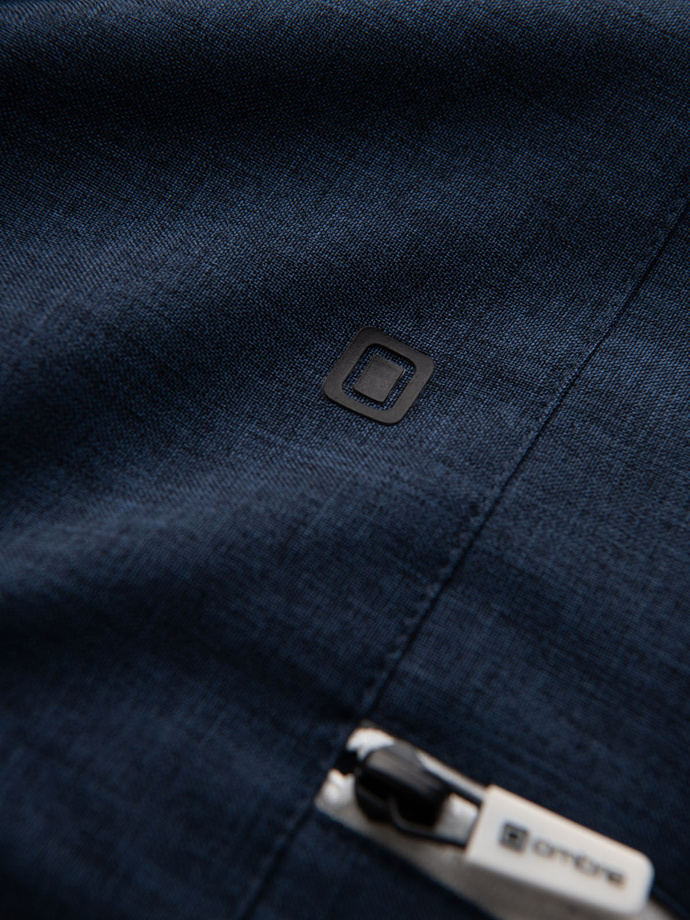 Lekka sportowa kurtka męska z polarową podszewką – granatowa V2 OM-JANP-0136