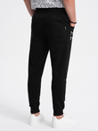 Spodnie męskie dresowe z ozdobnymi zamkami - czarne V6 OM-PASK-22FW-012