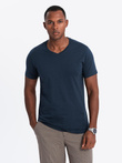 Zestaw męskich t-shirtów bawełnianych V-neck BASIC – czarny/biały/granatowy V1 OM-TSBS-0233