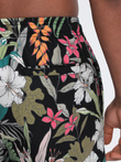 Szorty męskie kąpielówki w kwiaty - czarne V3 OM-SRBS-0140