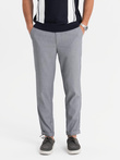 Spodnie męskie chino REGULAR FIT z gumką w pasie – szare V2 OM-PACP-0157
