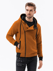 Bluza męska rozpinana z kapturem - ruda B297