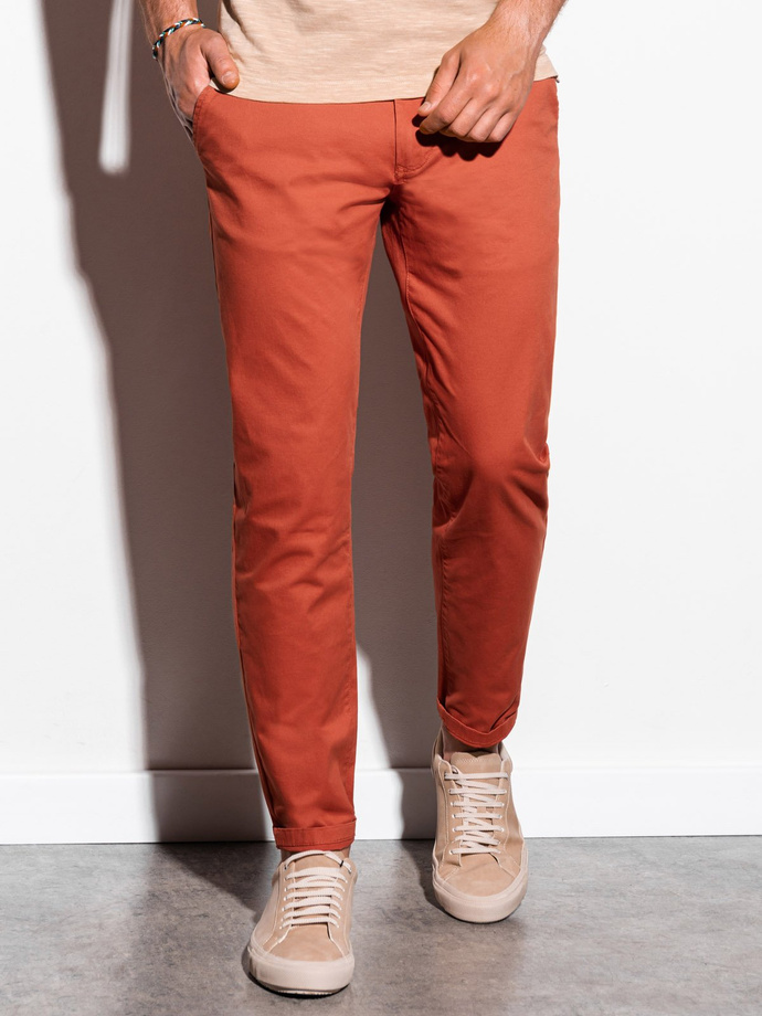 Spodnie męskie chino - ceglaste P894