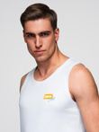 Bawełniany męski tank top z nadrukiem Summer Vibe – biały V2 OM-TSTT-0191