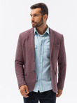 Marynarka męska casual - bordowa V4 M162