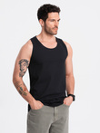 Męska bawełniana koszulka tank top BASIC – czarna V3 OM-TSBT-0192
