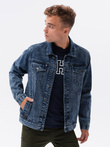 Kurtka męska jeansowa katana - ciemny jeans OM-JADJ-0123