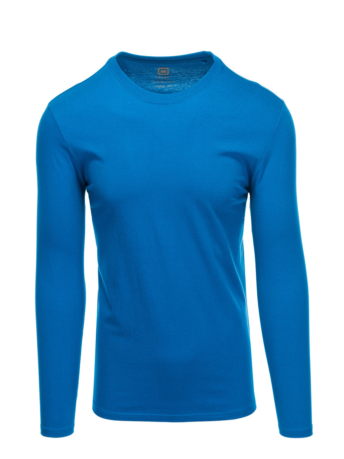 Longsleeve męski bez nadruku - niebieski V9 L138