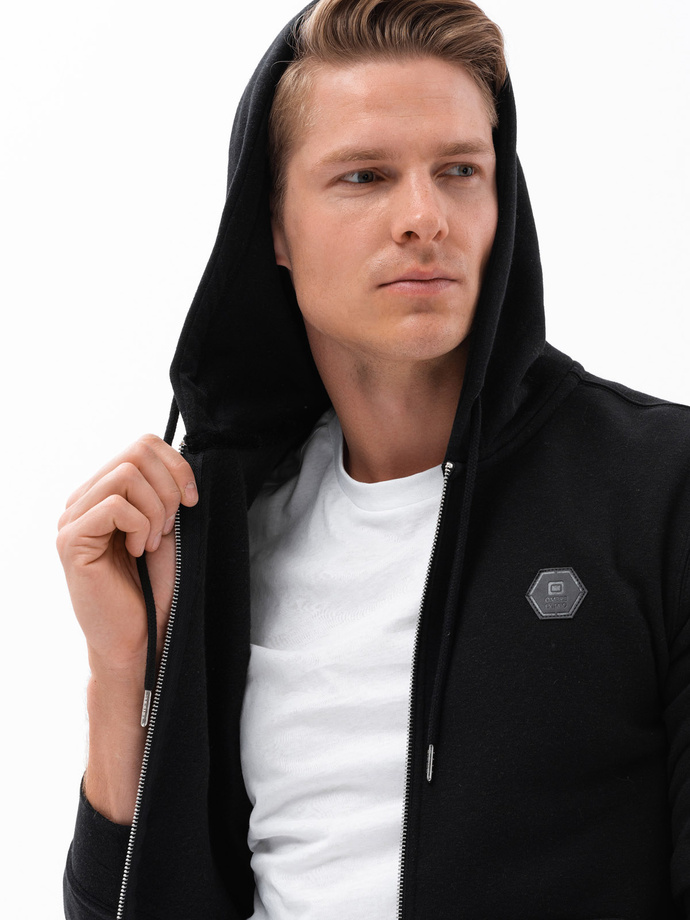 Komplet męski dresowy bluza rozpinana + spodnie - czarny V2 Z62