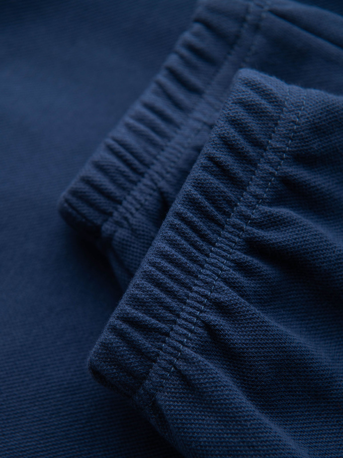 Spodnie męskie dresowe CARROT ze strukturalnej dzianiny - ciemnoniebieskie V5 OM-PASK-0143