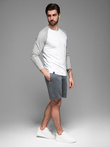 Dresowe krótkie spodenki męskie RELAXED FIT w stylu athleisure – grafitowe V3 OM-SRWS-0122