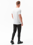 T-shirt męski z nadrukiem - biały V-5A S1434