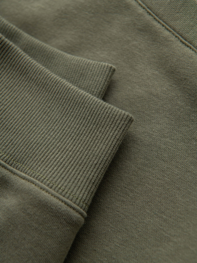 Spodnie męskie dresowe joggery - oliwkowe V4 OM-PASK-0280