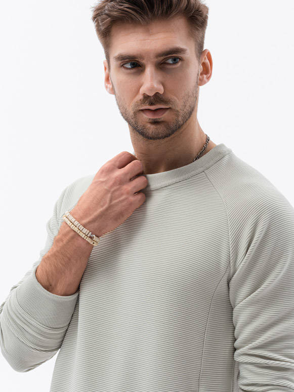 Bluza męska bez kaptura - kremowa V8 B1156
