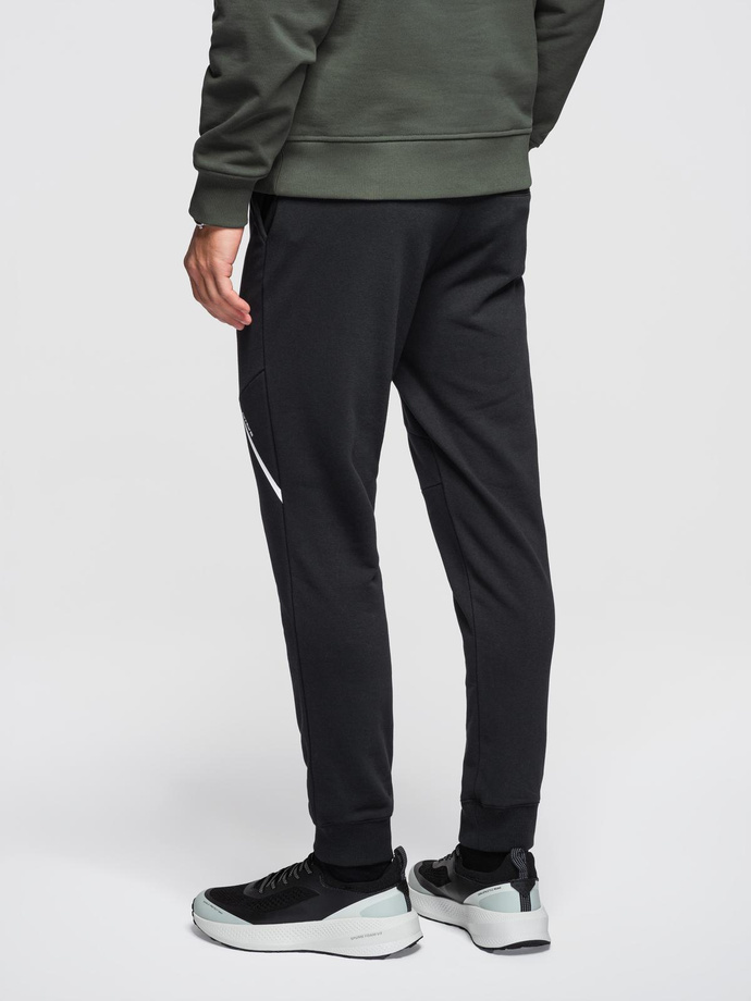 Spodnie męskie dresowe joggery - czarne V2 OM-PASK-0280