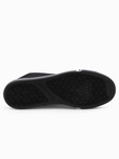 Buty męskie trampki z kontrastującymi elementami - czarne V2 OM-FOTH-0125