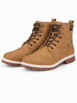 Buty męskie zimowe trapery - camel V1 T314