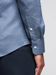 Koszula męska SLIM FIT z ozdobnej tkaniny – niebieska V1 OM-SHCS-0175