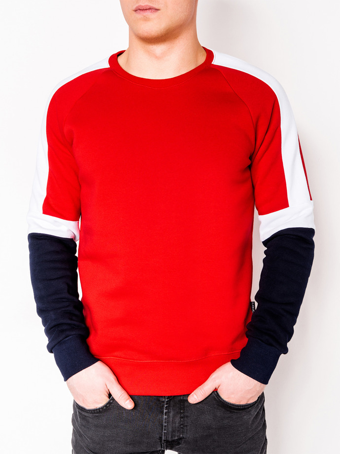 Bluza męska bez kaptura B872 - czerwona