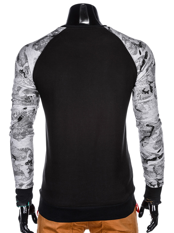 Bluza męska bez kaptura z nadrukiem B860 - czarna