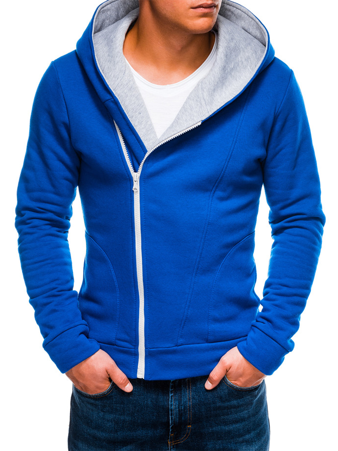 Bluza męska rozpinana z kapturem PRIMO - niebiesko/szara