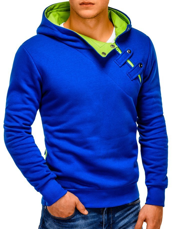Bluza męska z kapturem - niebieska/zielona PACO