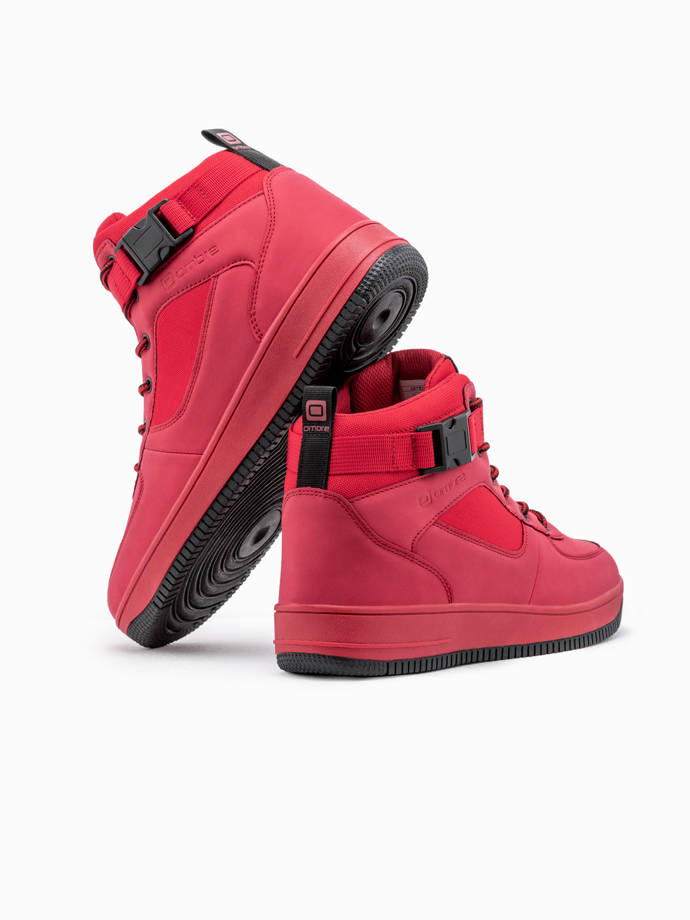 Buty męskie sneakersy za kostkę T317 - czerwone