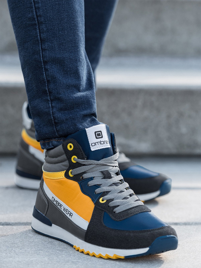 Buty męskie sneakersy za kostkę T327 granatowe Sklep Ombre