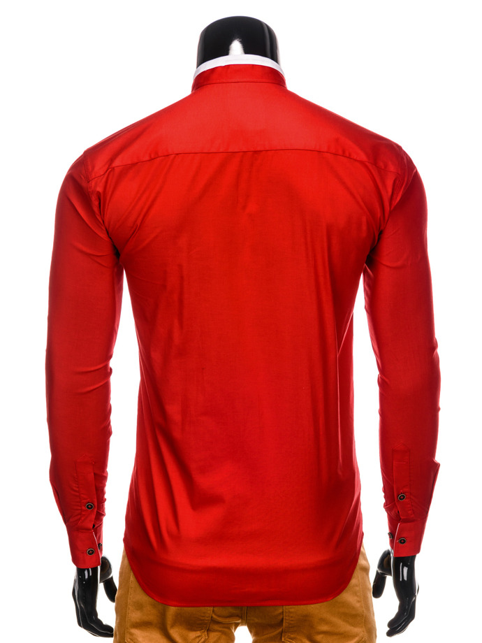 Koszula męska elegancka z długim rękawem K303 - czerwona
