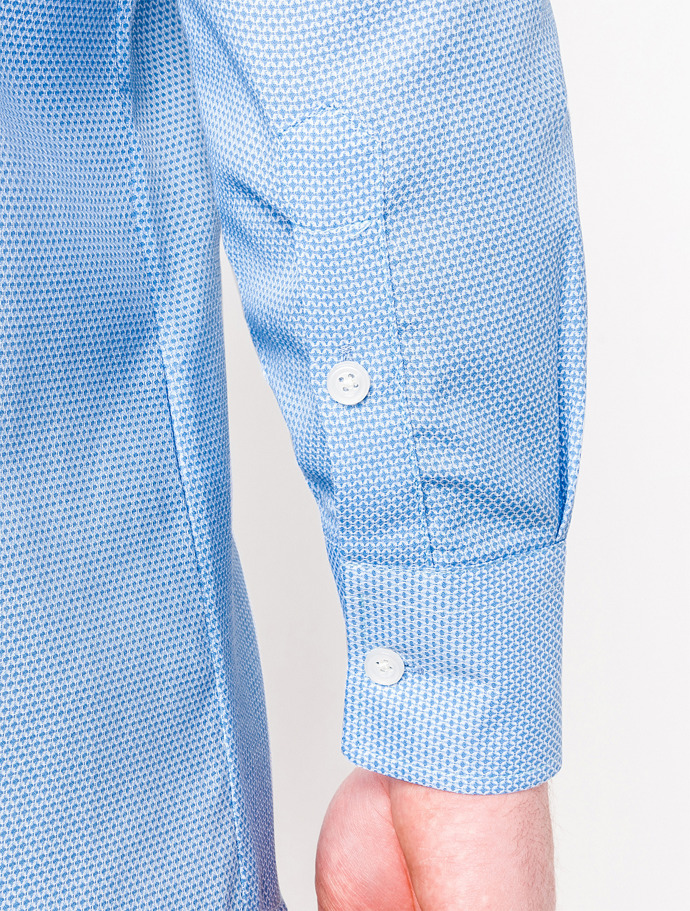 Koszula męska elegancka z długim rękawem K401 - błękitna