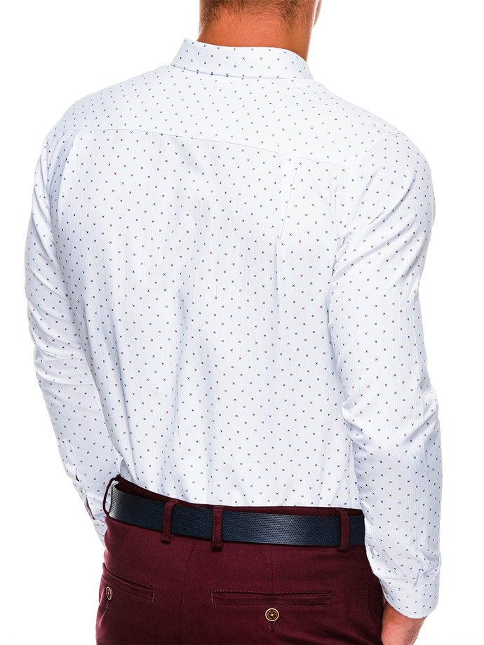 Koszula męska elegancka z długim rękawem K524 - biała