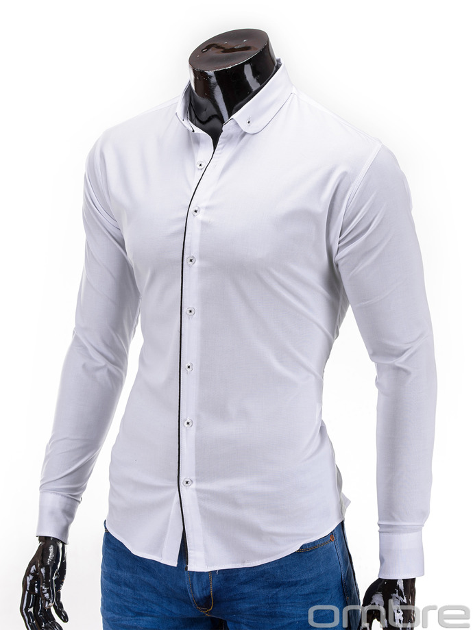 Koszula męska z długim rękawem K278 - biała