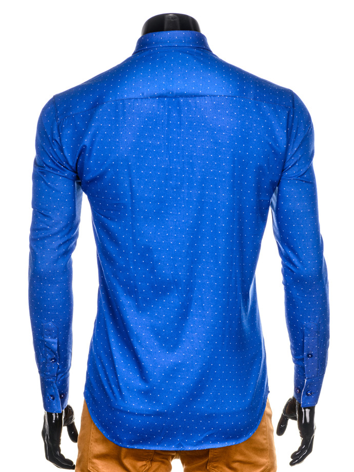 Koszula męska z długim rękawem K402 - niebieska