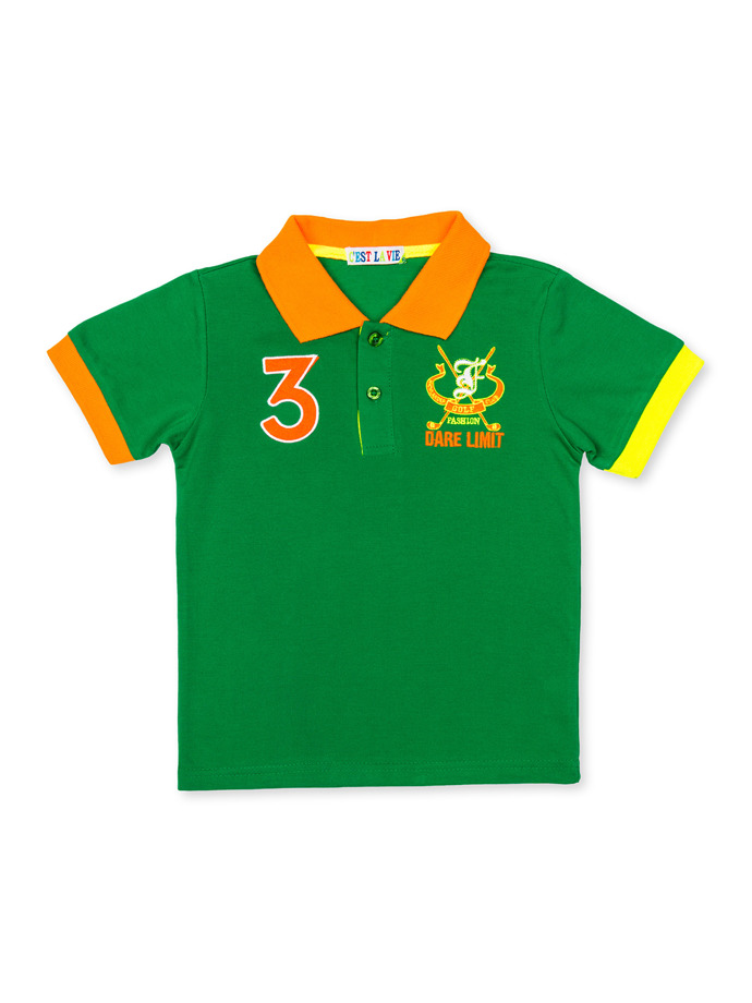 Koszulka dziecięca polo z nadrukiem KS023 - zielona KS023