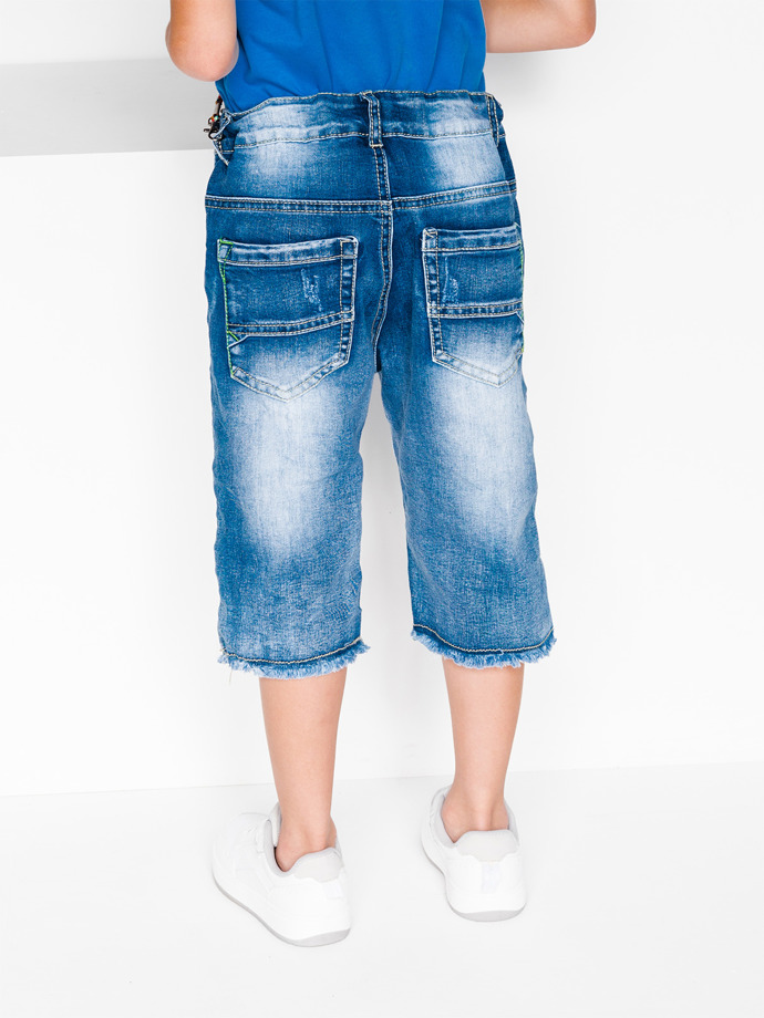 Krótkie spodenki dziecięce KP023 - jeansowe