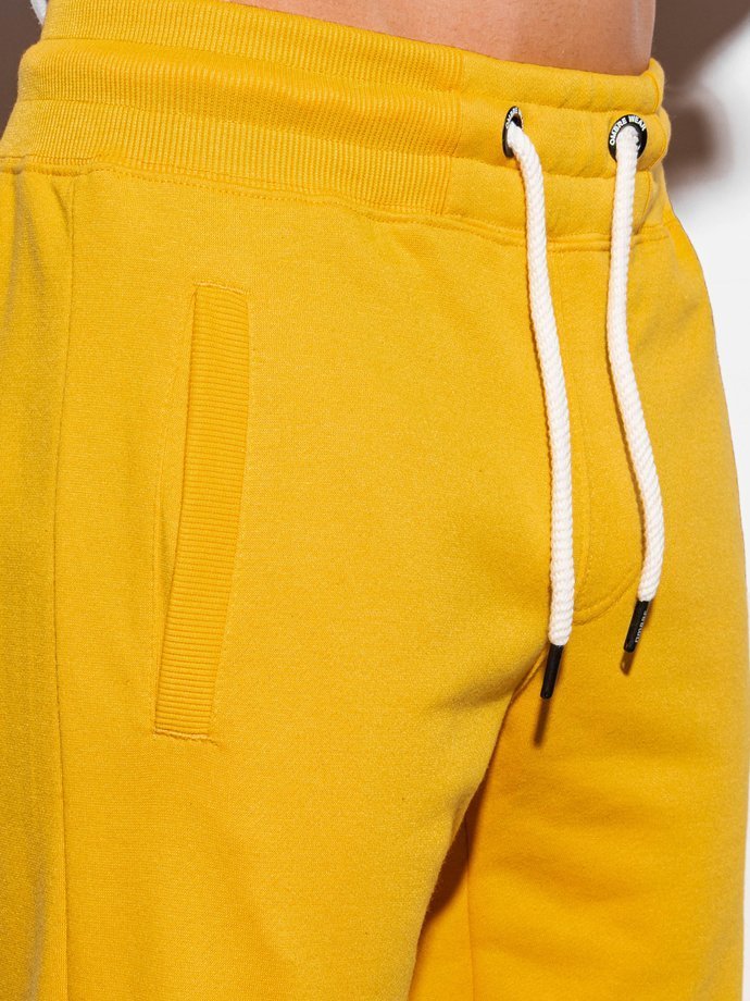 Krótkie spodenki męskie dresowe W238 - żółte