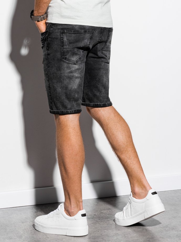 Krótkie spodenki męskie jeansowe W130 - czarne