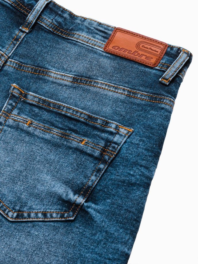 Krótkie spodenki męskie jeansowe W308 - niebieskie