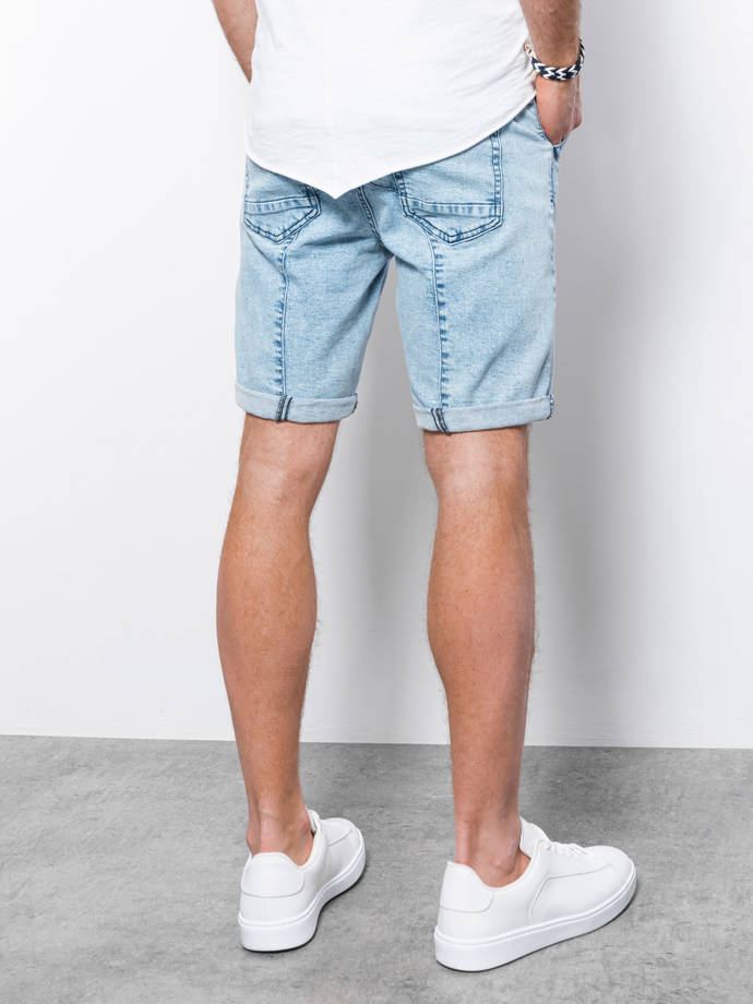 Krótkie spodenki męskie jeansowe - jasny jeans W361