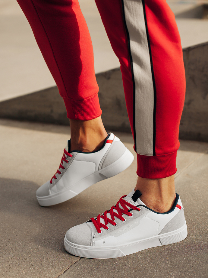 Męskie buty sportowe - białe V1 T366