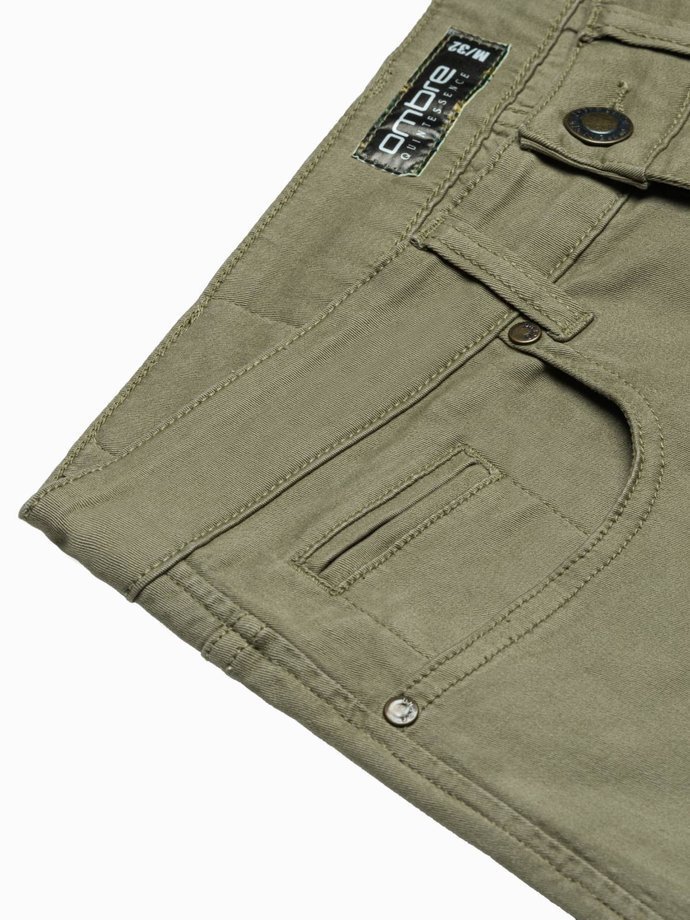 Spodnie męskie chino P990 - khaki