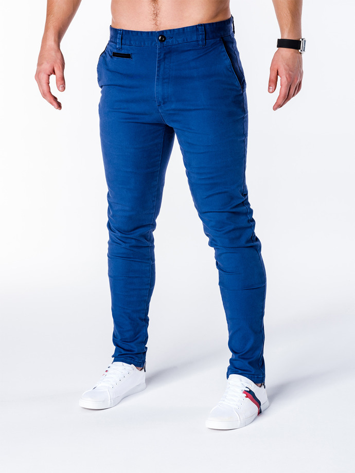 Spodnie męskie chino - niebieskie P646